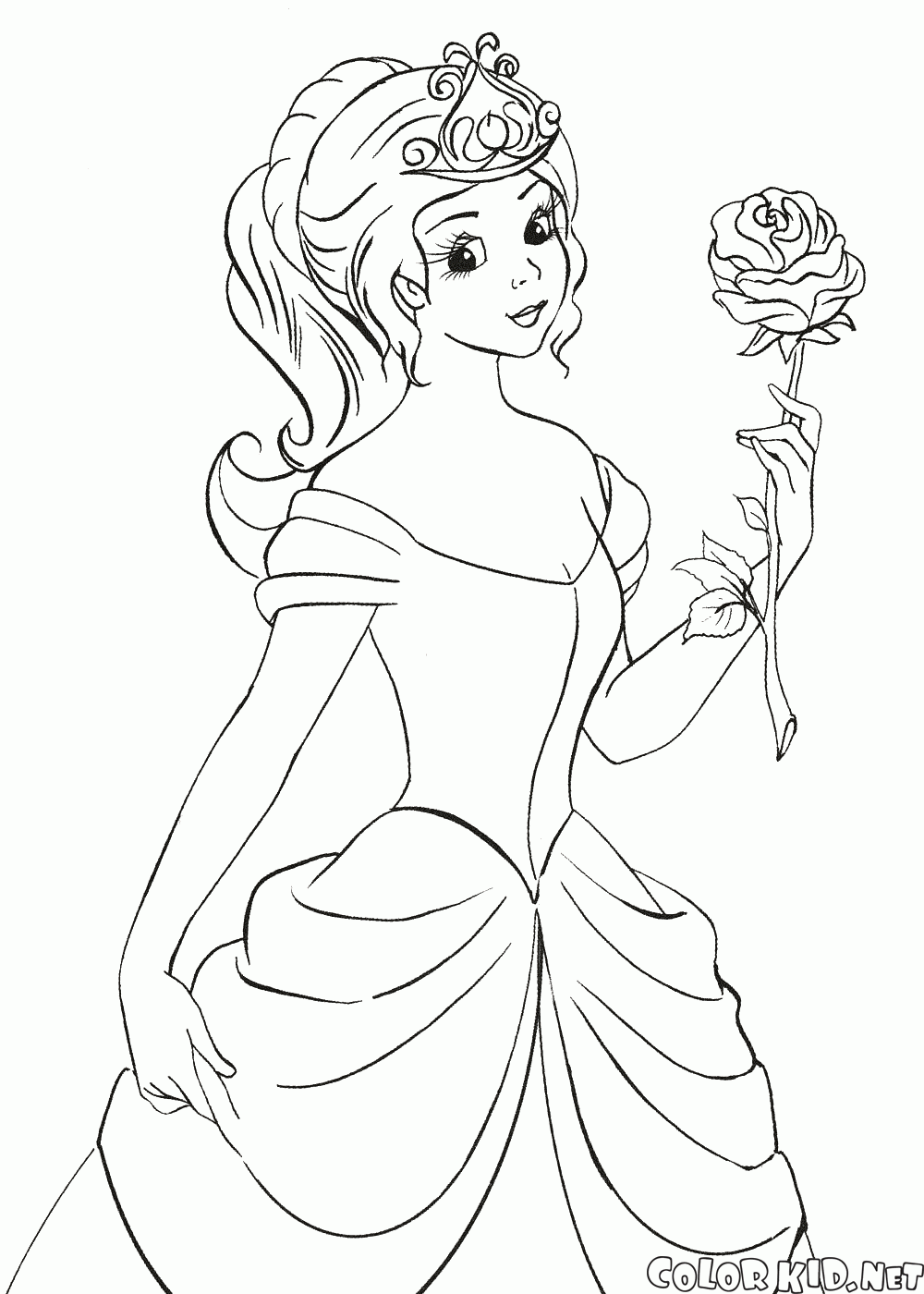 Księżniczka trzyma różę