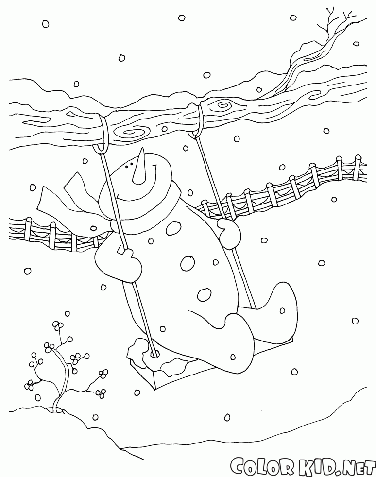 Snowman na huśtawce