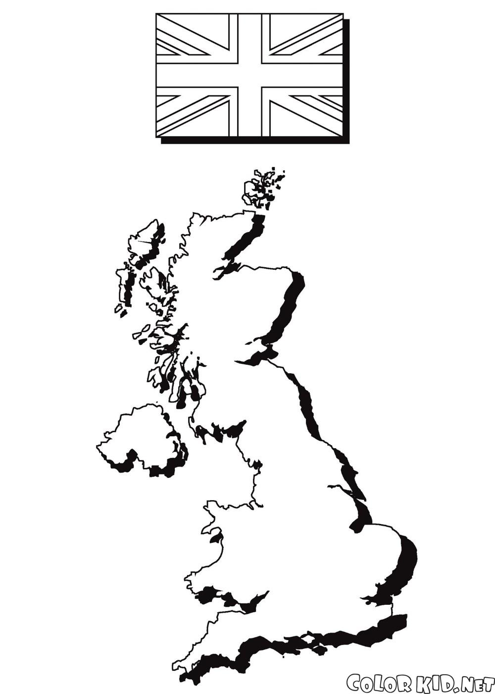 Mapa i fladze Anglii