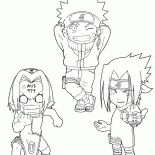 Naruto, Sakura i Sasuke