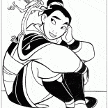 Mulan i Mushu zamyślona