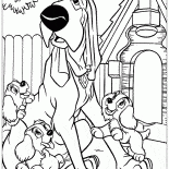 Duży pies i szczenięta