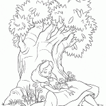 Alicja zasnął pod drzewem