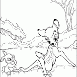 Zając i Bambi na lodzie