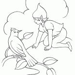 Elf rozmowy z ptakiem