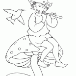 Elf gra na flecie