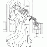 Barbie i bukiet kwiatów