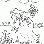 Księżniczka spacery po łące