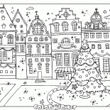 Zdobione fir-tree na placu