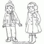 Dzieci w zimowe ubrania
