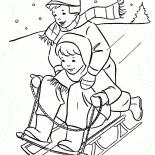 Dzieci sledding