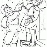 Dzieci połowu śniegu