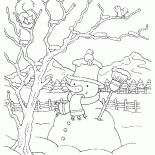 Snowman sobie szalik i kapelusz