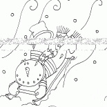 Snowman i sanie